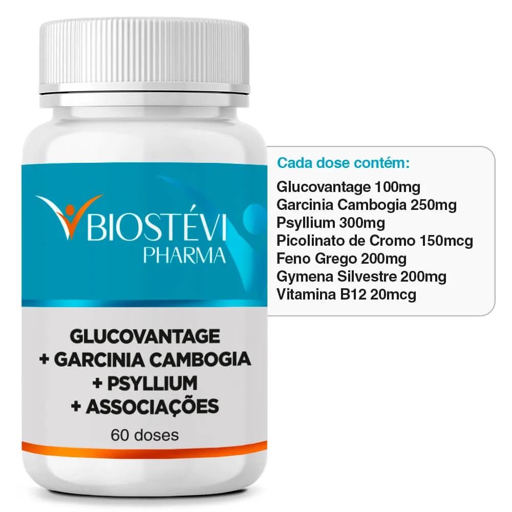Glucovantage Plus | Vitamina B12 + Psyllium + Feno Grego + Associações 60 Doses
