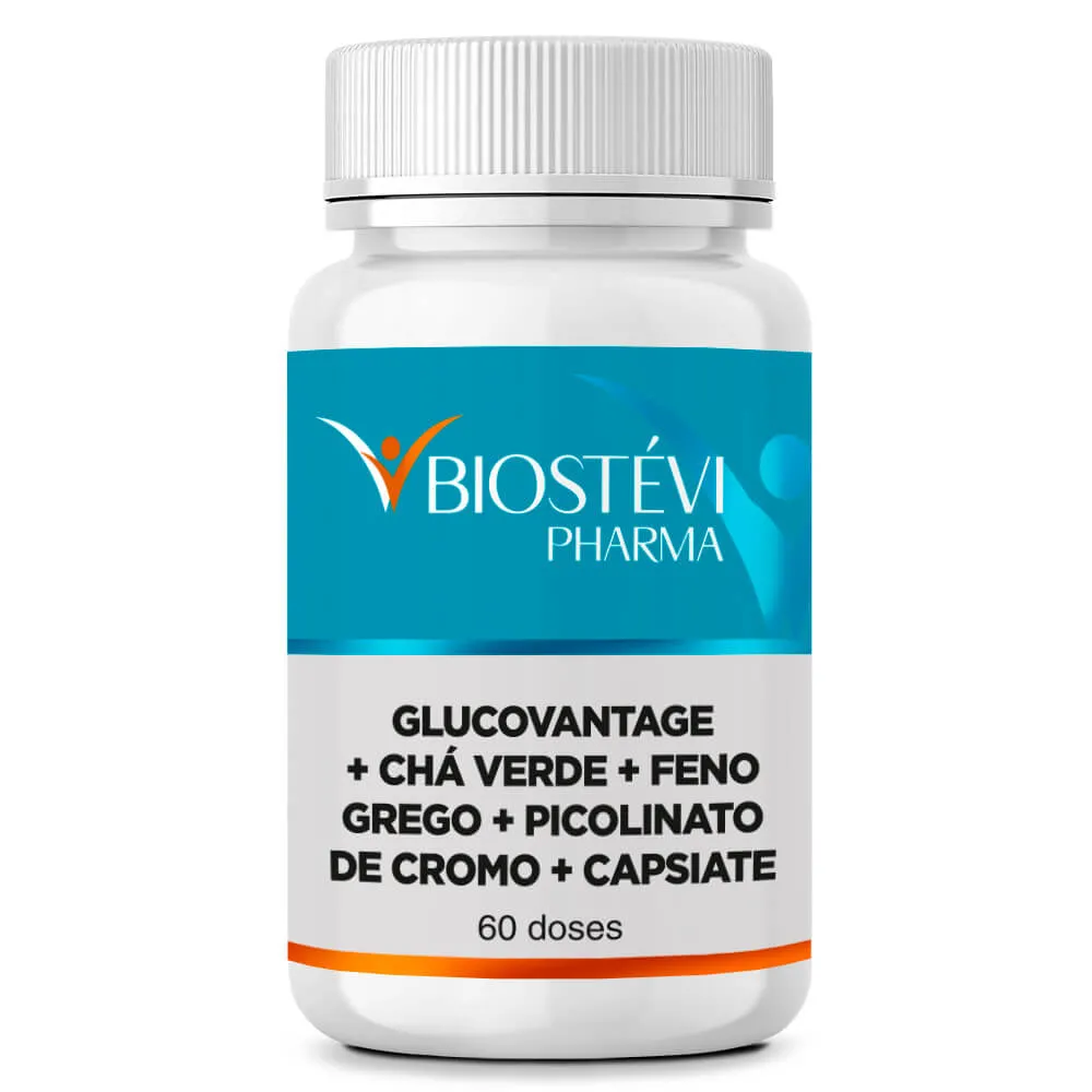 Glucovantage Termo | Feno Grego + Chá Verde + Picolinato de Cromo + Associações 60 Doses