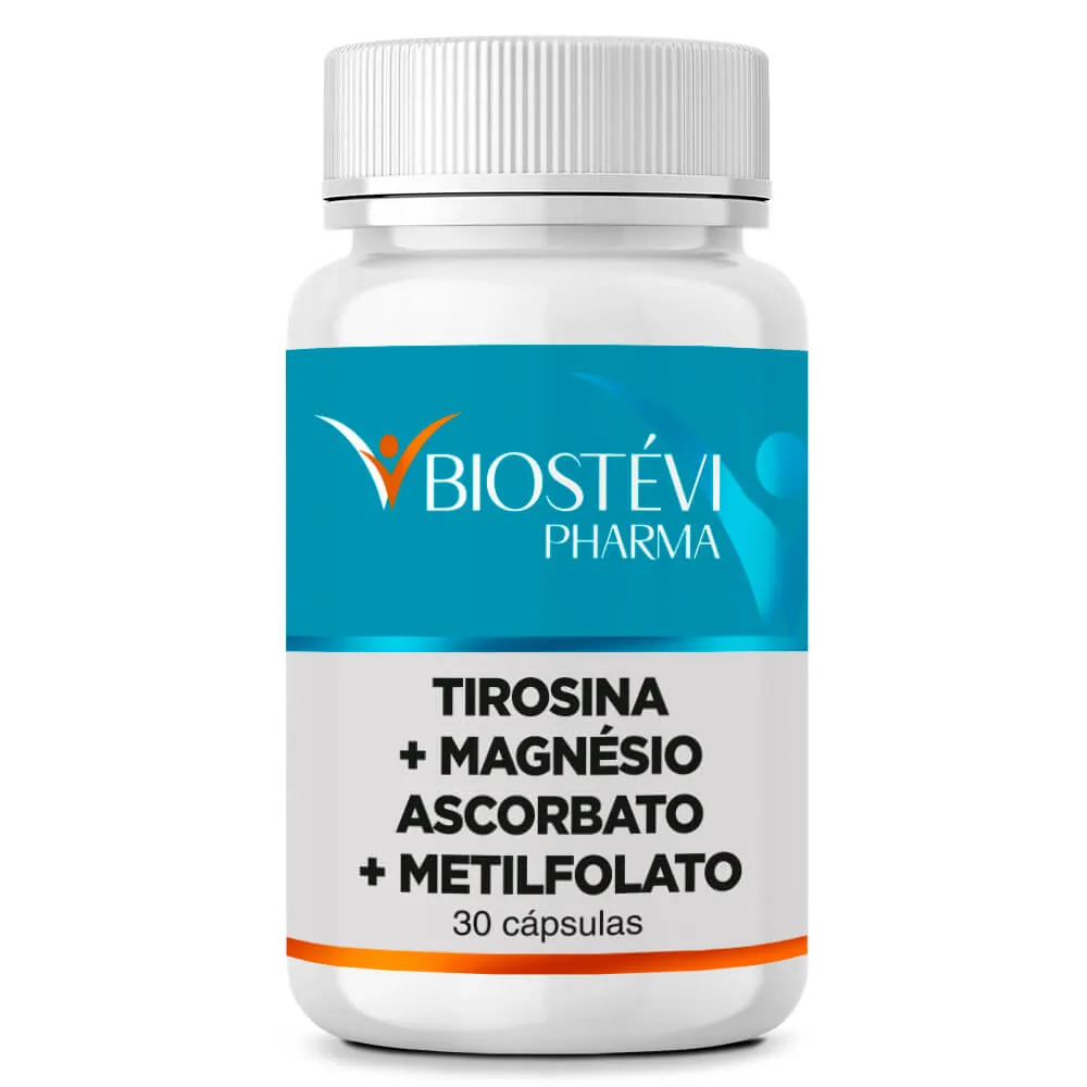 Composto para Prevenção de Cabelos Brancos | Metilfolato + Tirosina + Magnésio Ascorbato 30 Cápsulas