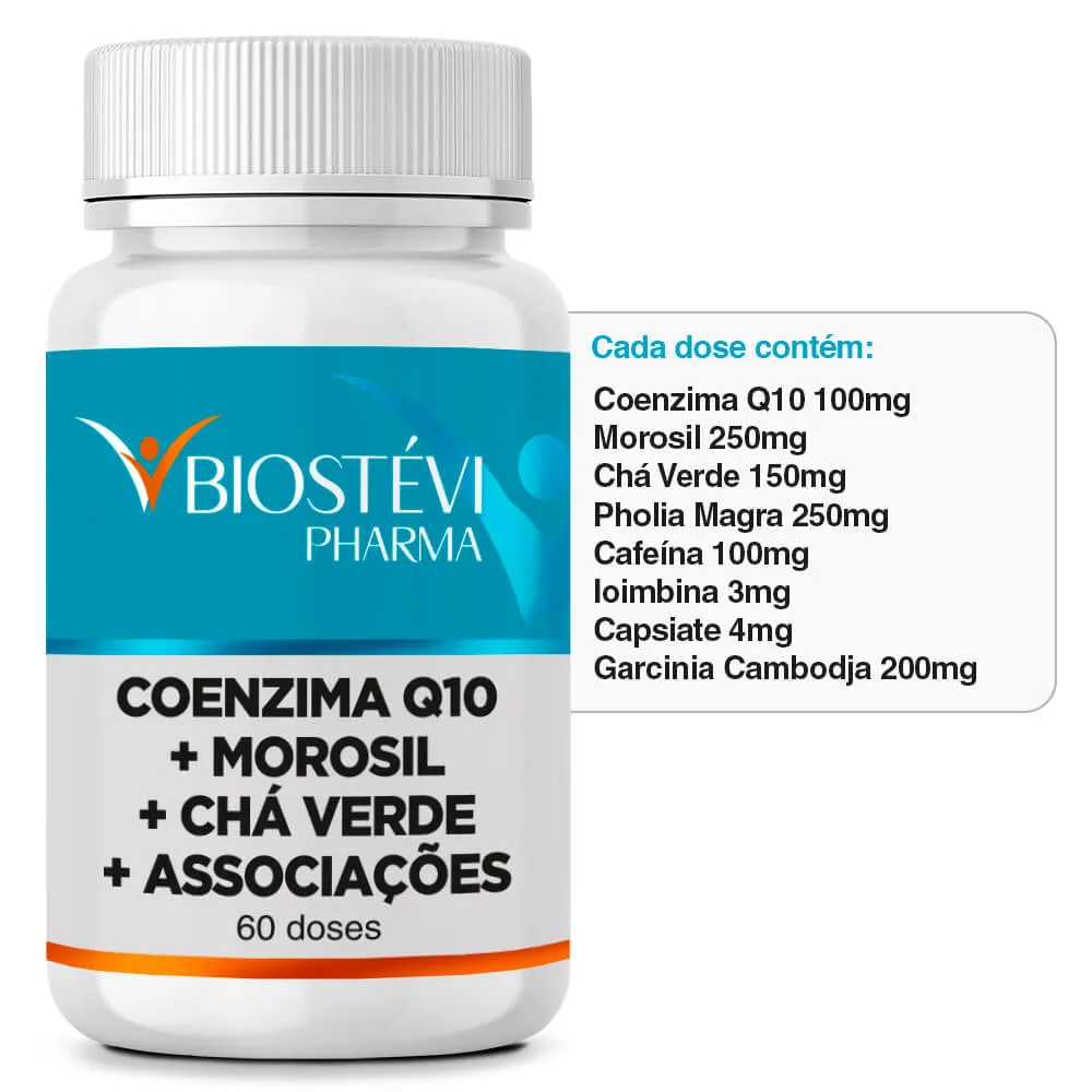 Acelerador Metabólico | Coenzima Q10 + Morosil + Chá Verde + Associações 60 Doses