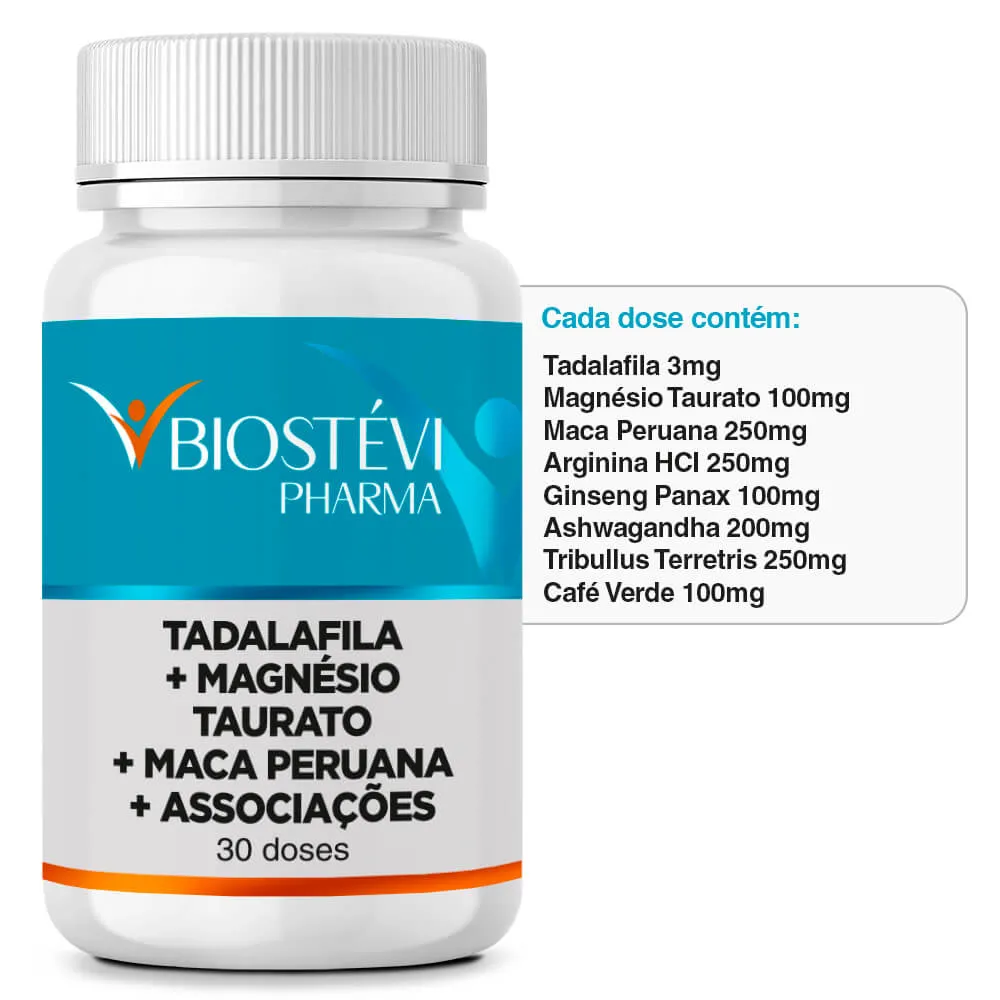 Pré-Treino Strong com Tadalafila + Magnésio + Maca Peruana + Associações 30 Doses