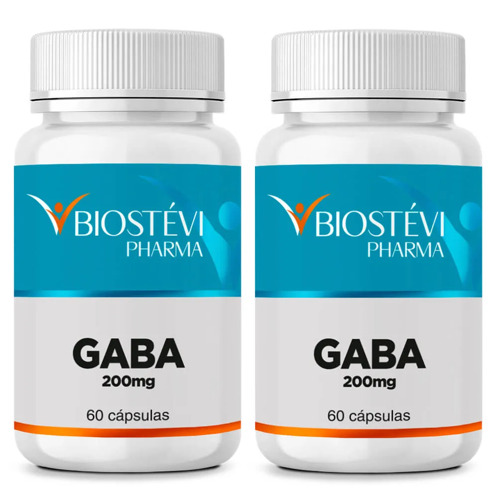 Kit 2 potes gaba 200mg 60 cápsulas