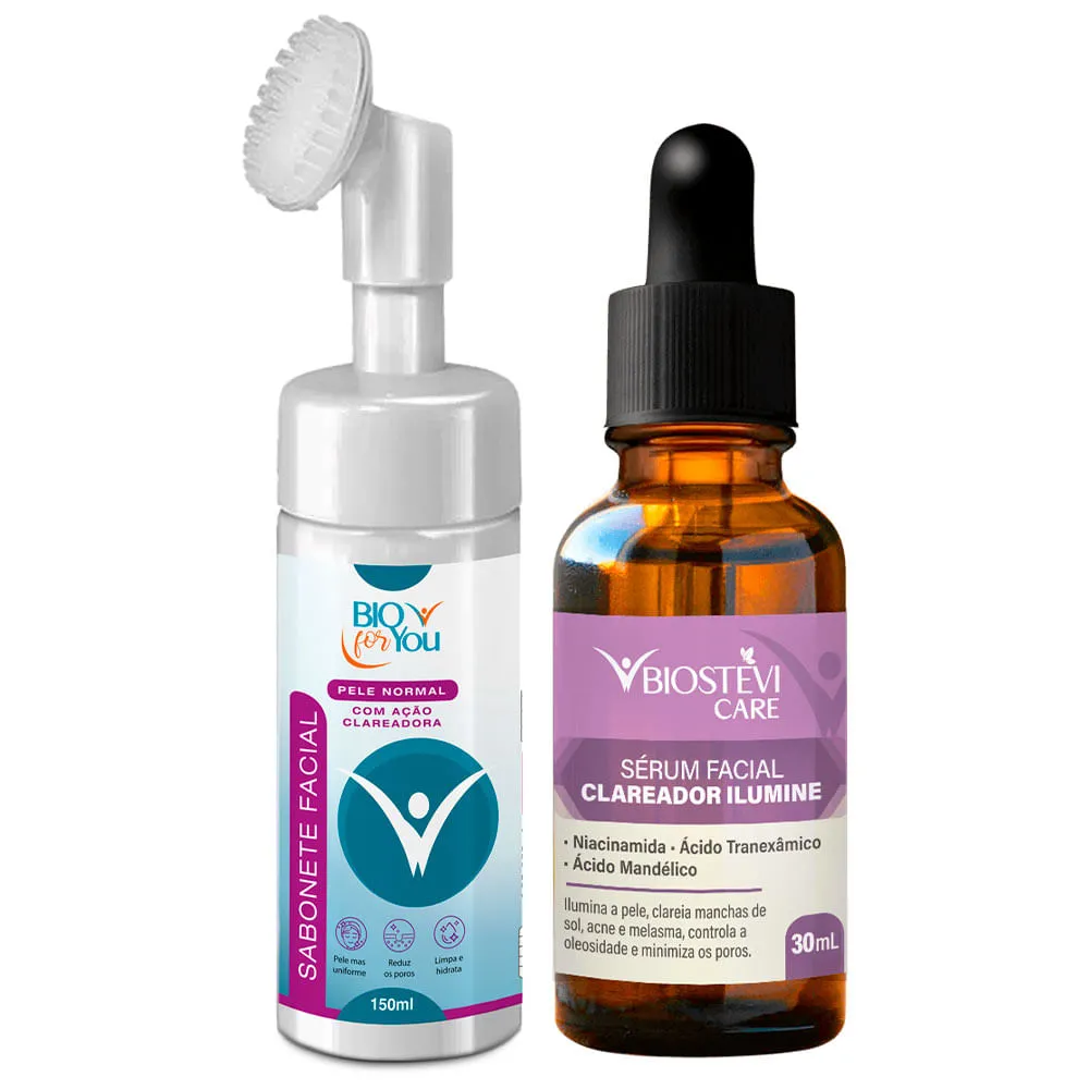 Kit | Sabonete Facial com Ação Clareadora para Todos os Tipos de Pele + Sérum Clareador Ilumine