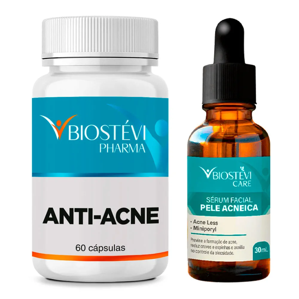 Kit | Anti Acne 60 Cápsulas + Sérum Pele Acneica 30ml