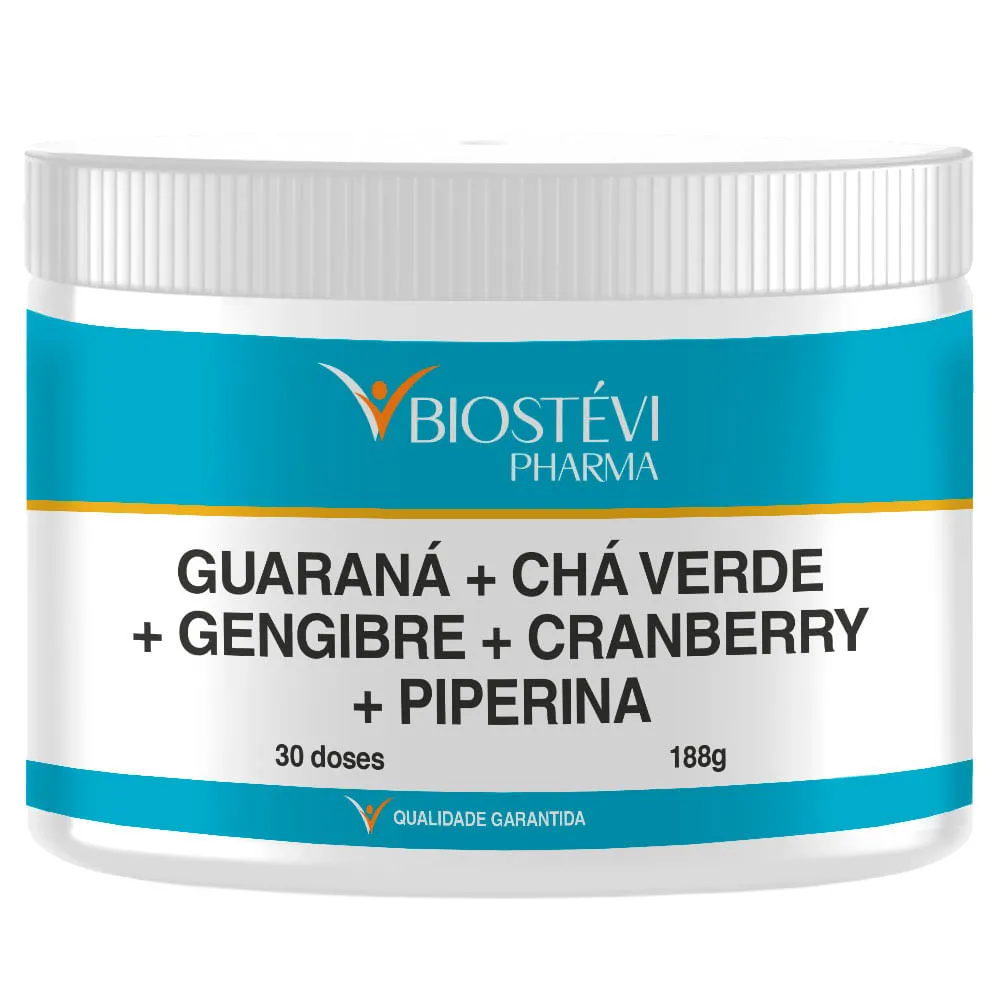 Guaraná + Chá Verde + Gengibre + Cranberry + Piperina 188g