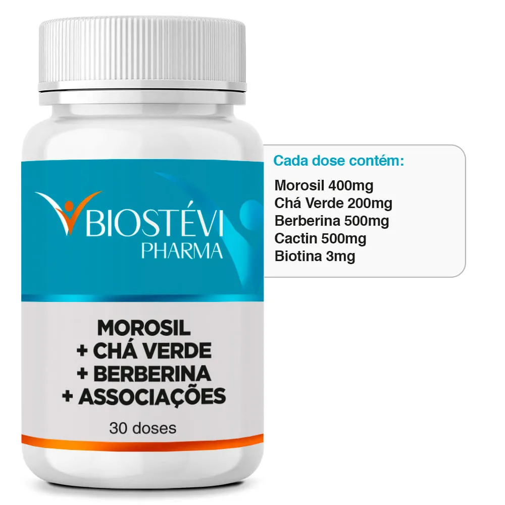 Composto Redutor de Medidas | Morosil + Chá Verde + Berberina + Associações 30 Doses