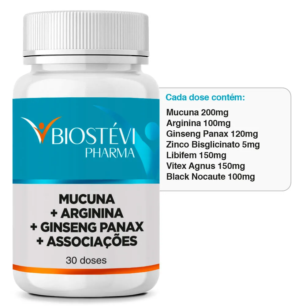 Suplemento Feminino | Mucuna + Arginina + Ginseng Panax + Associações 30 Doses