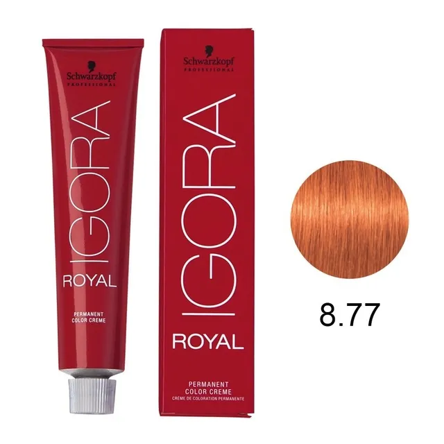 Coloração 8-77 Schwarzkopf Igora Royal 60ml Louro Claro Cobre Extra