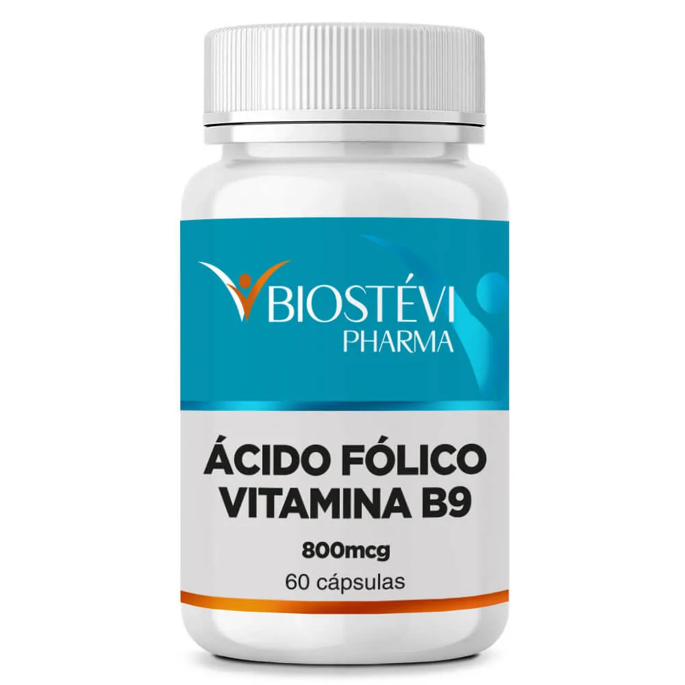 Ácido Fólico (Vitamina B9) 800mcg 60 Cápsulas