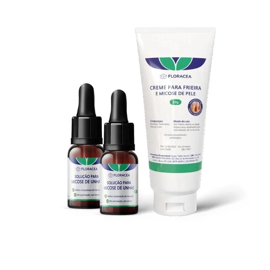 Combo 2 Solução de Micose 10ml + 1 Creme de Frieira 20g