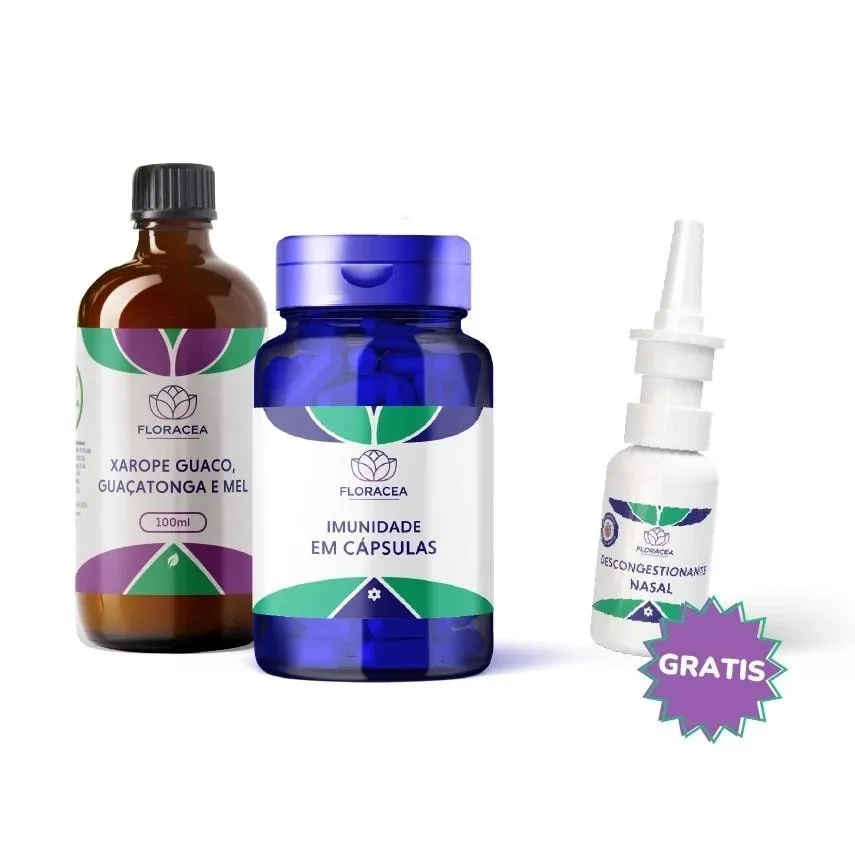 Combo Xarope Guaco, Imunidade em Cápsula Ganhe Descongestionante