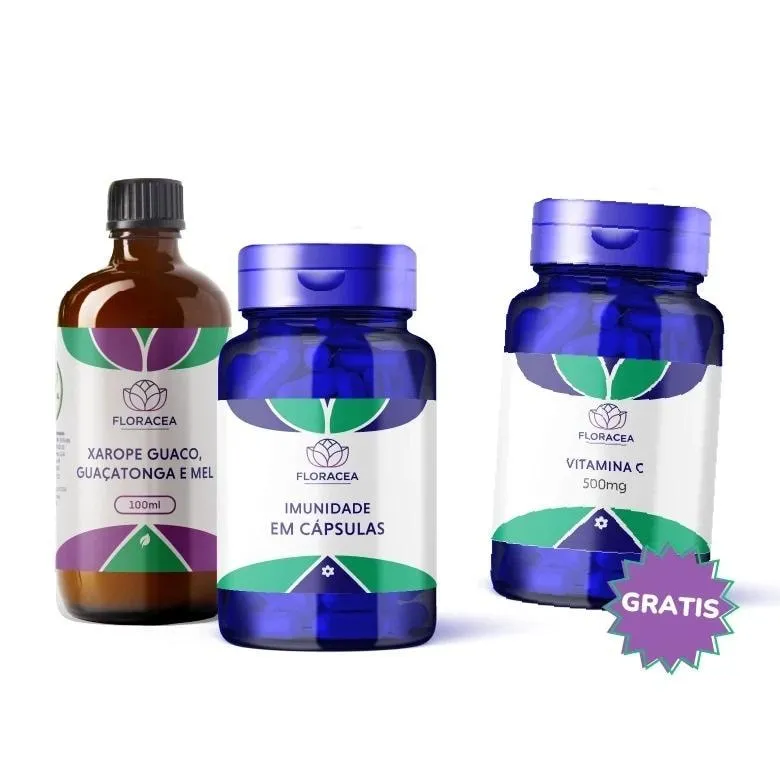 Combo Xarope Guaco, Imunidade em Cápsula Ganhe Vitamina C