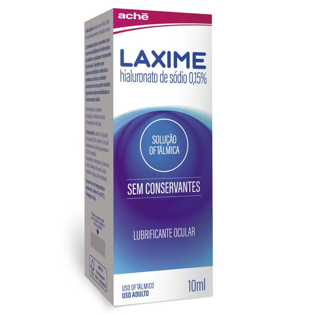 Laxime Solução Oftálmica Lubrificante Ocular 0,15% 10ml