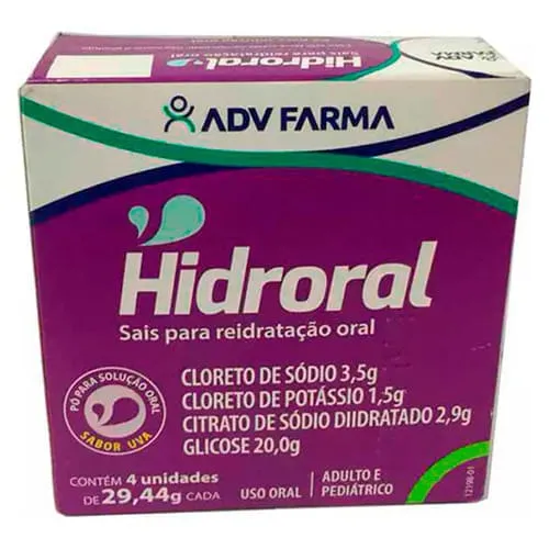 Hidroral Uva Pó Para Solução Oral 4 Envelopes De 27,44g