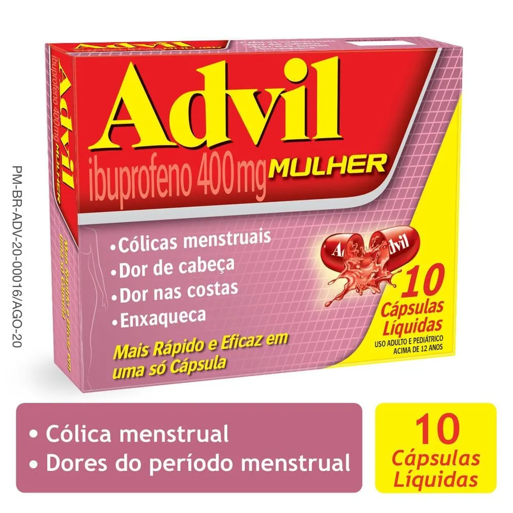 Advil Mulher 400mg 10 Cápsulas Líquidas