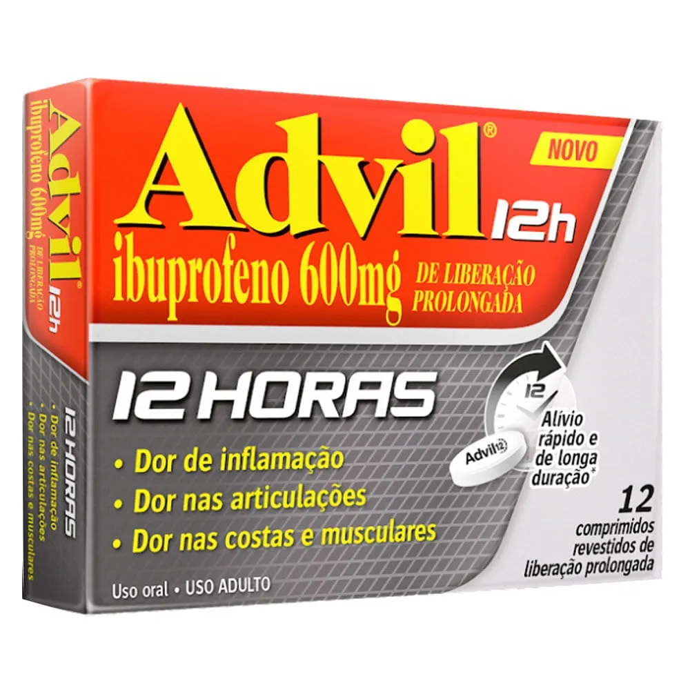 Advil 12h Liberação Prolongada 600mg 12 Comprimidos