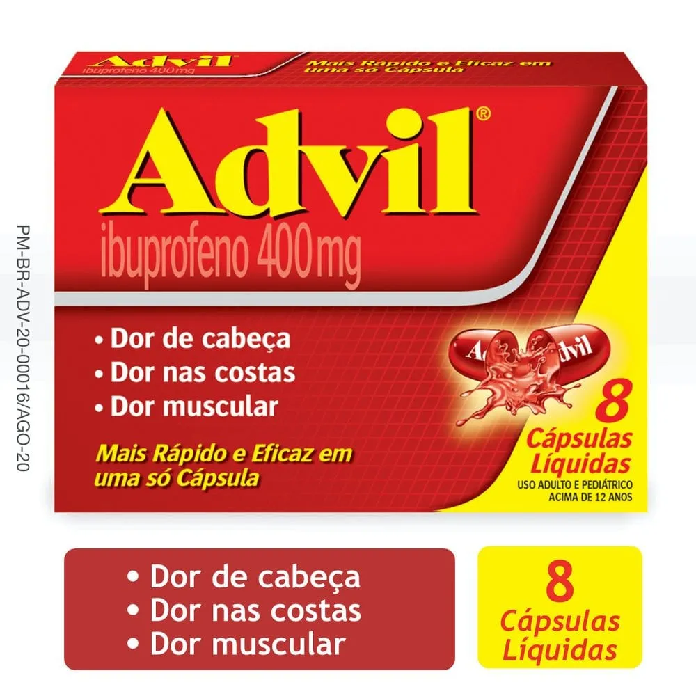 Advil Extra Alívio 400mg 8 Cápsulas Líquidas