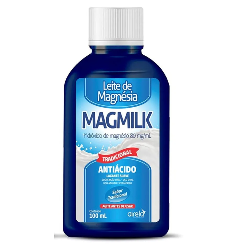 Leite de Magnésia Magmilk Tradicional Susp Oral 80mg 100ml
