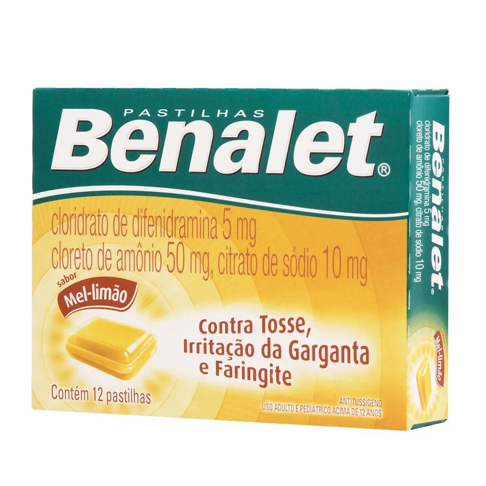 Benalet Sabor Mel e Limão 12 Pastilhas