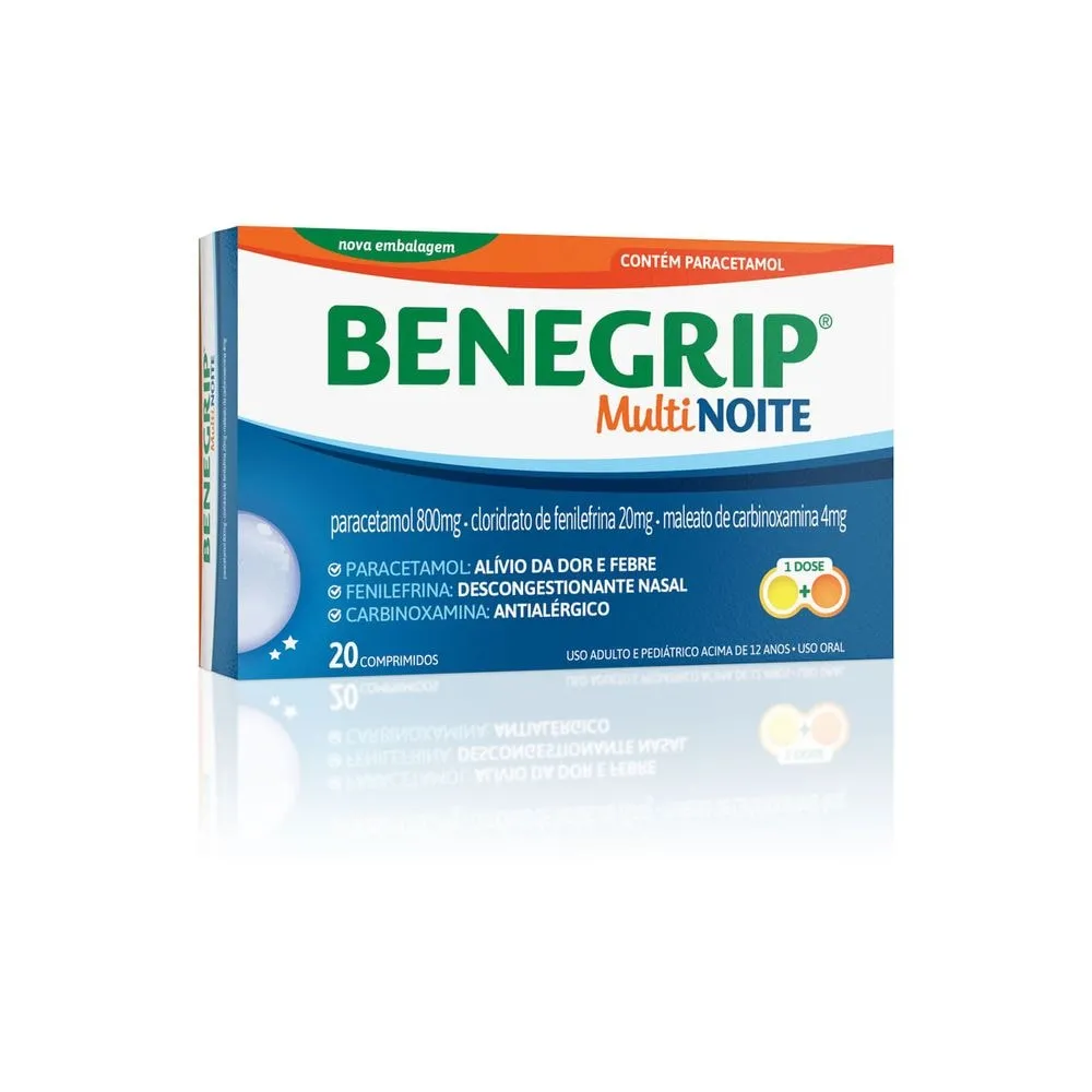 Benegrip Multi Noite 20 Comprimidos