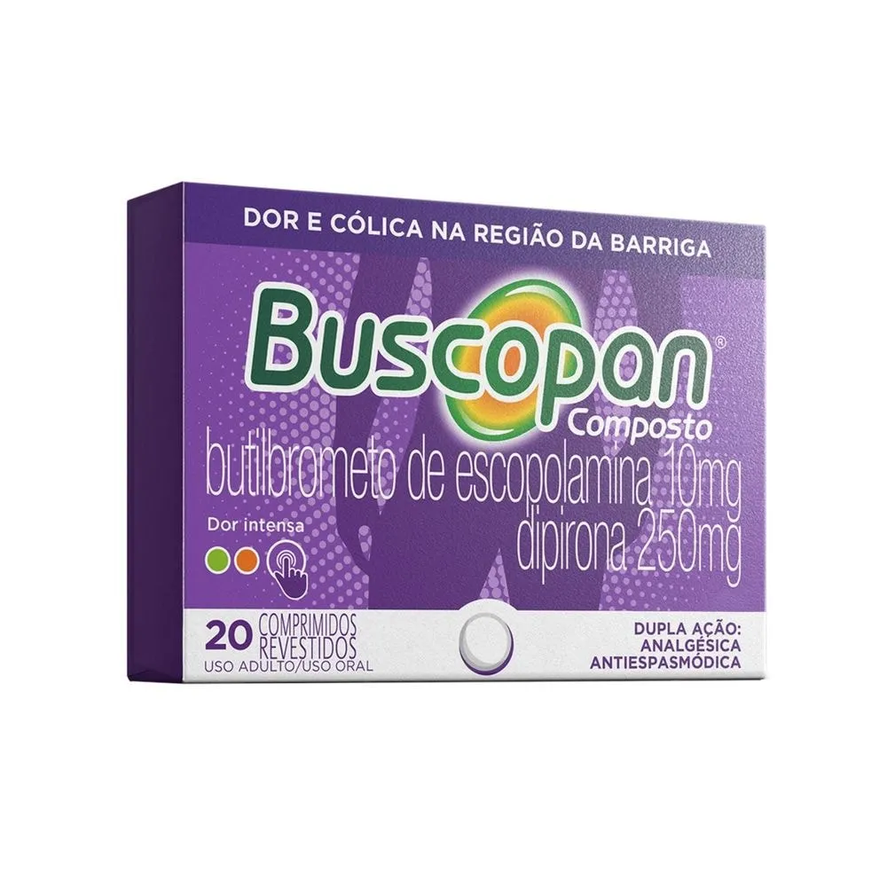 Buscopan Composto 10mg + 250mg 20 Comprimidos Revestidos