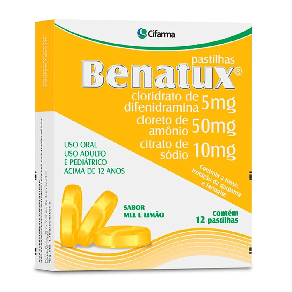 Benatux Pastilha Mel e Limão 12 unidades