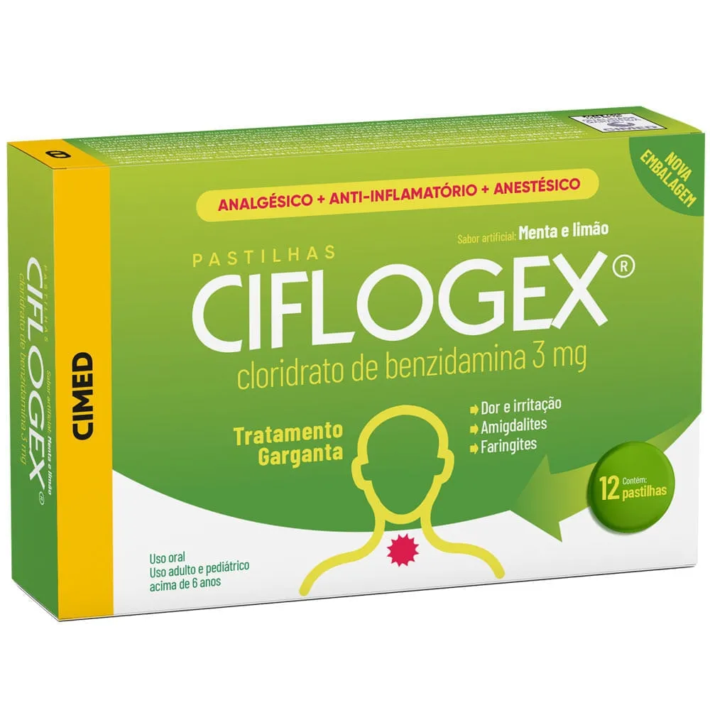 Ciflogex Sabor Menta-Limão 3mg 12 Pastilhas