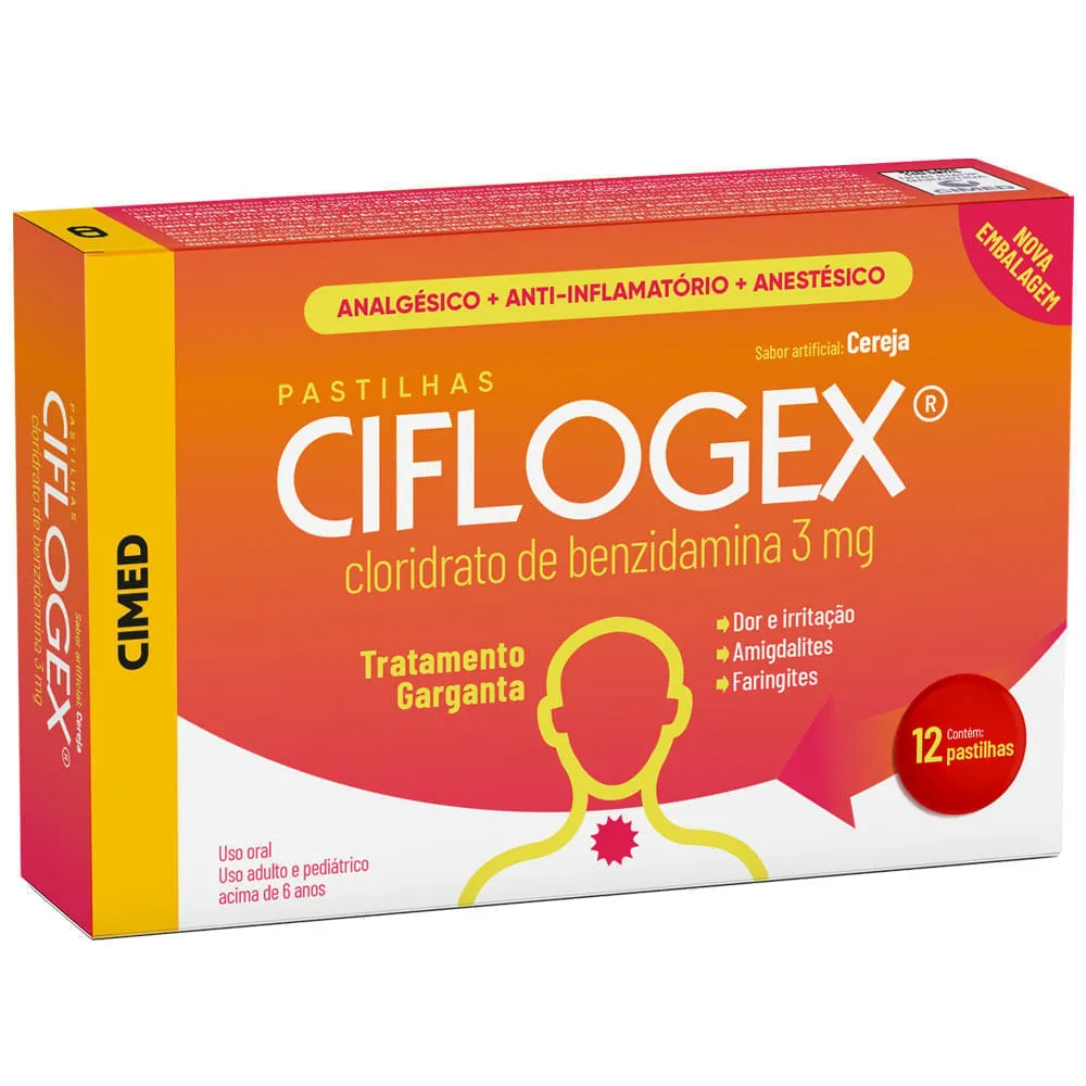 Ciflogex Sabor Cereja 3mg 12 Pastilhas