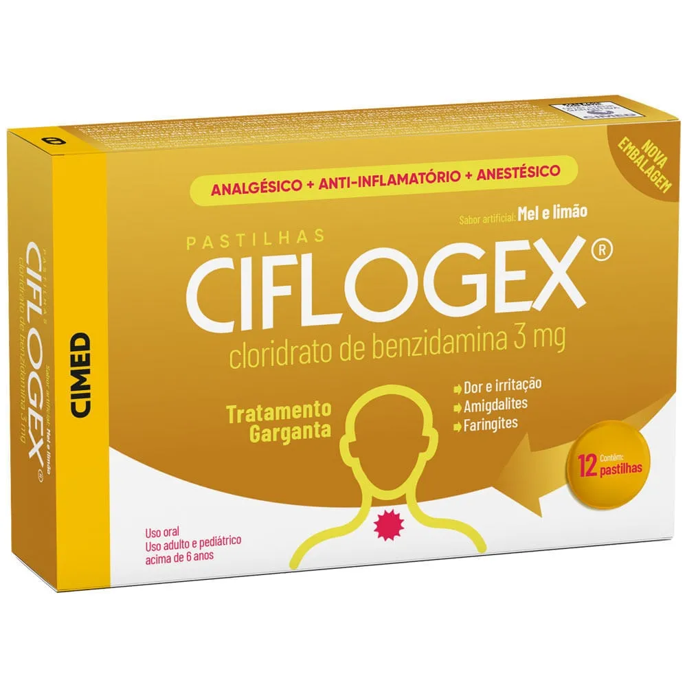 Ciflogex Sabor Mel-Limão 3mg 12 Pastilhas