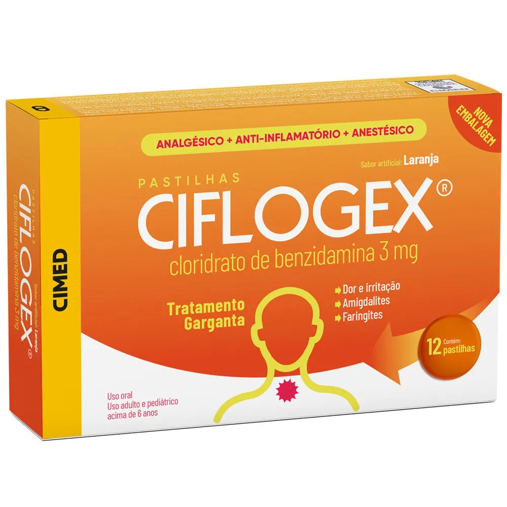 Ciflogex Sabor Laranja 3mg 12 Pastilhas