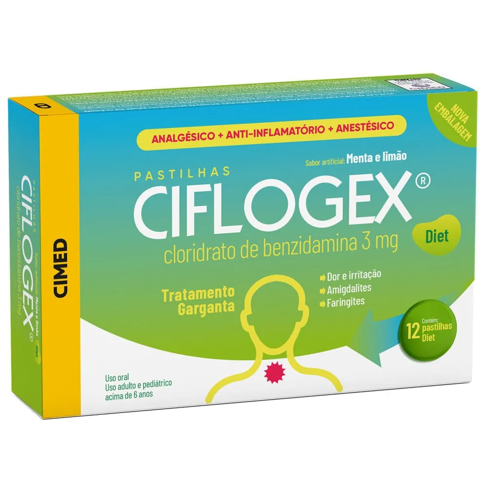 Ciflogex Diet Sabor Menta-Limão 3mg 12 Pastilhas