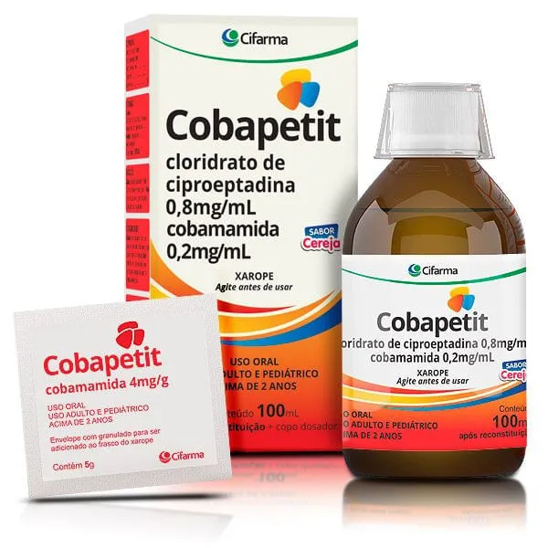 Cobapetit Xarope Cereja 100ml +Sachê p/ Dissolução +Dosador