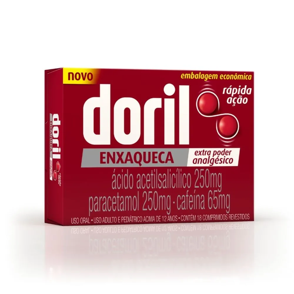 Doril Enxaqueca 250mg + 250mg + 65mg 18 Comprimidos