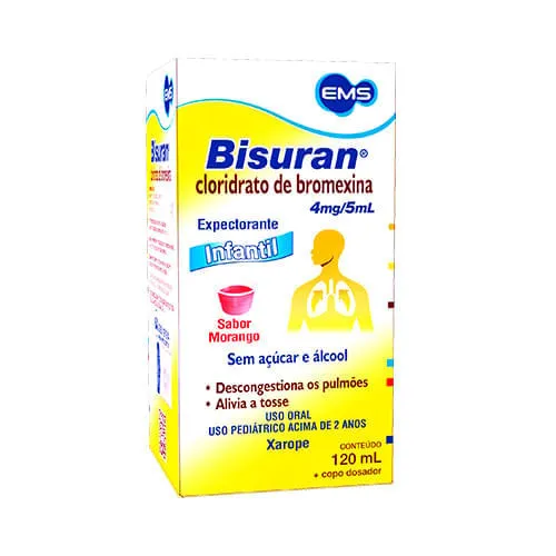 Bisuran Infantil 4mg/5ml Xarope 120ml Sabor Morango
