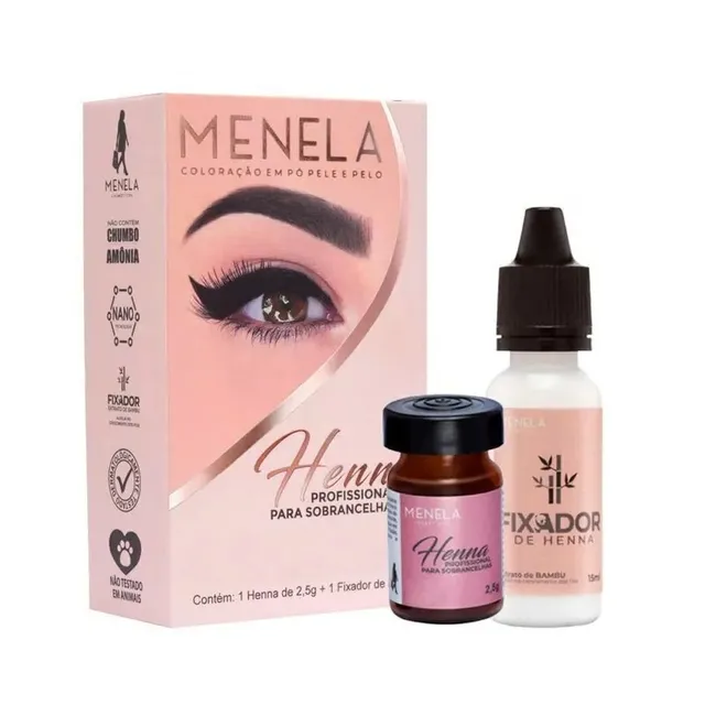 Henna Para Sobrancelhas Menela 2,5g Castanho Médio
