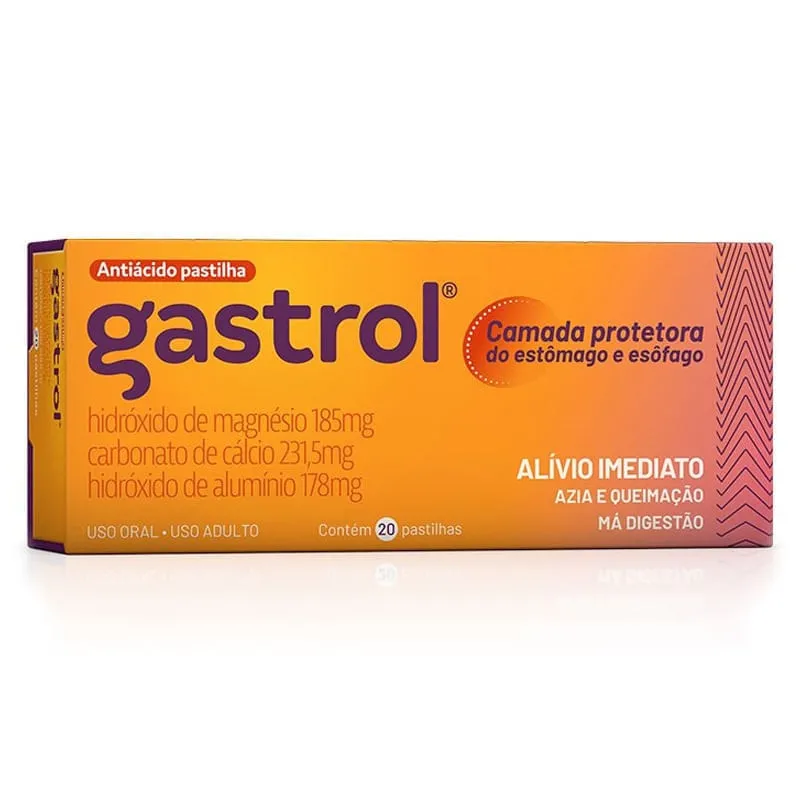 Gastrol 185mg + 231,5mg + 178mg 20 Pastilhas