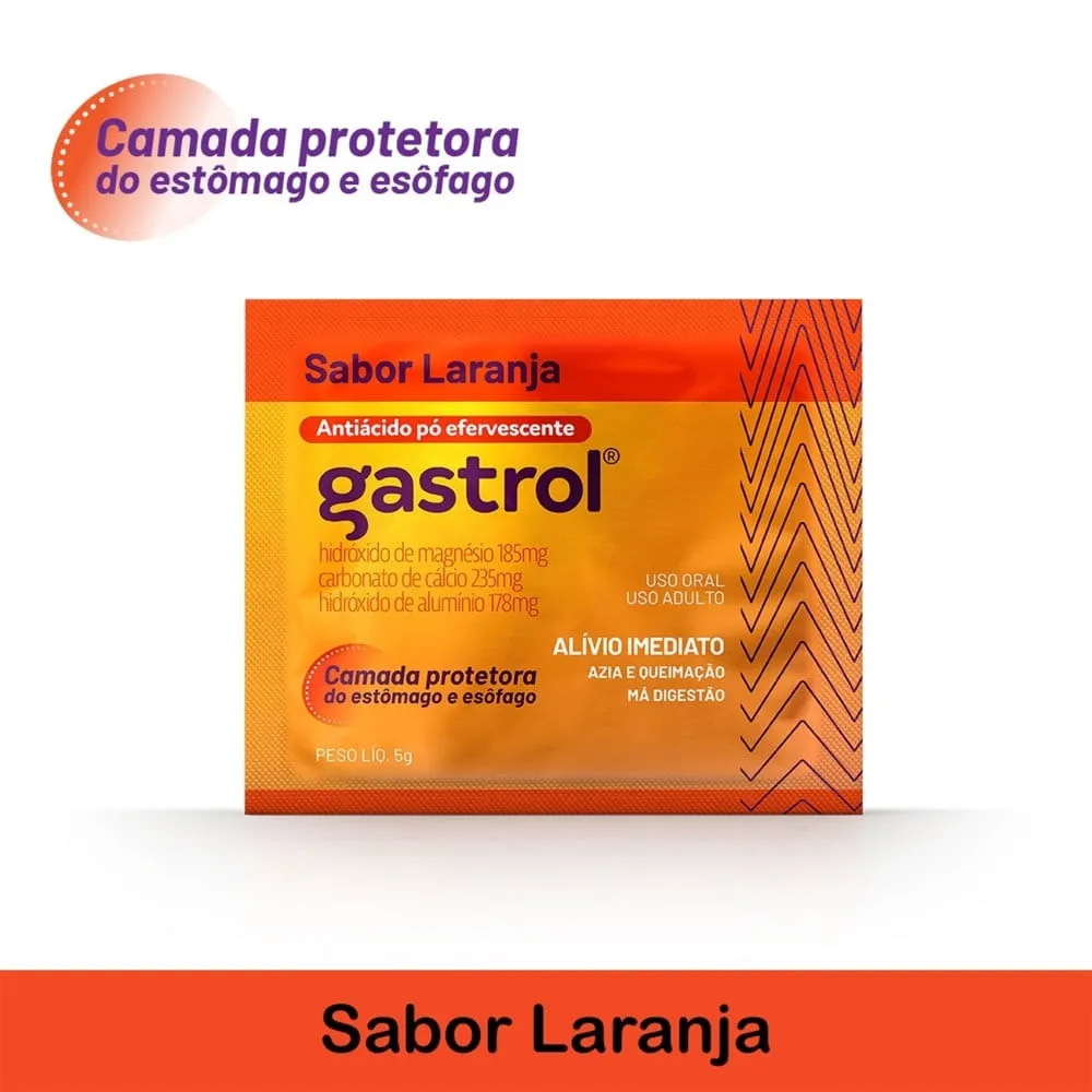 Gastrol Antiácido em Pó Sabor Laranja Sachê 5g