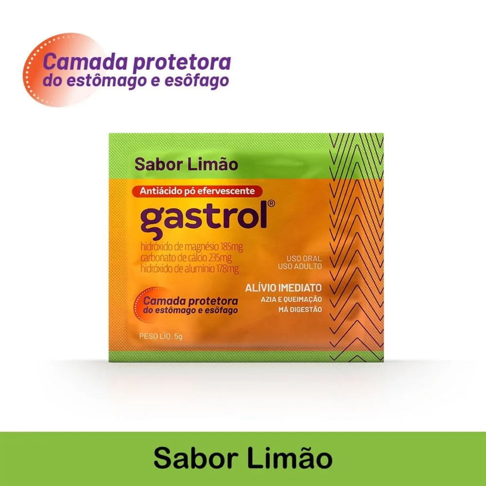 Gastrol Antiácido em Pó Sabor Limão Sachê 5g