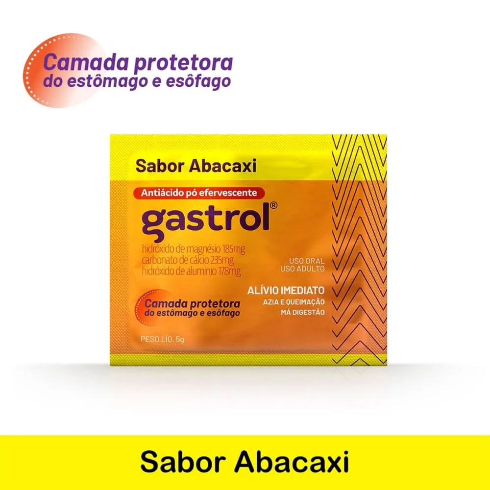 Gastrol Antiácido em Pó Sabor Abacaxi Sachê 5g