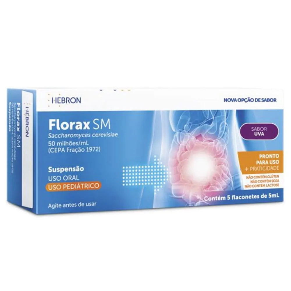 Florax-SM Pediátrico Sabor Uva 5 Flaconetes 5ml