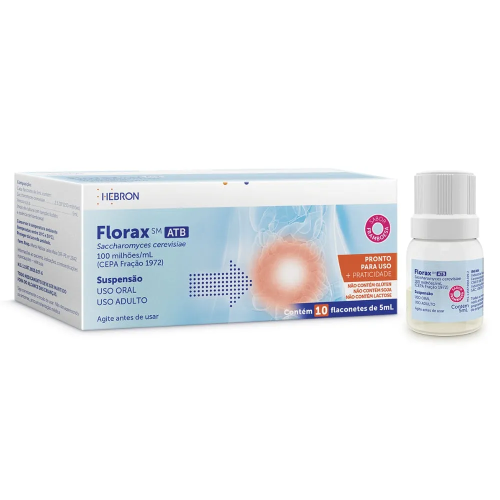 Florax-SM ATB Adulto Framboesa 10 Flaconetes 5ml