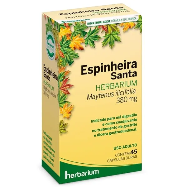 Espinheira Santa Herbarium 380mg 45 Cápsulas