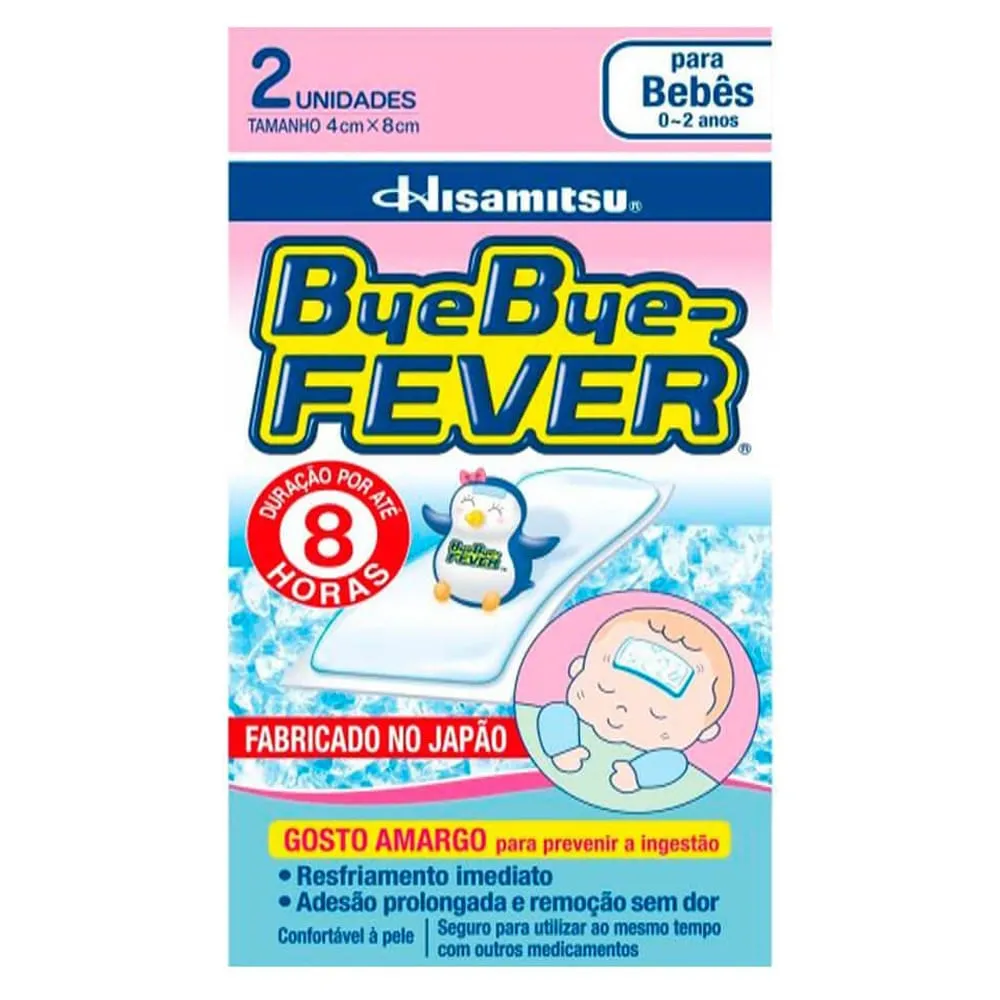 Bye Bye Fever Bebês Adesivo para Alívio da Febre | Com 2 Adesivos