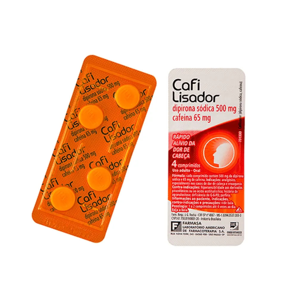 Cafi Lisador 500mg/65mg 4 Comprimidos