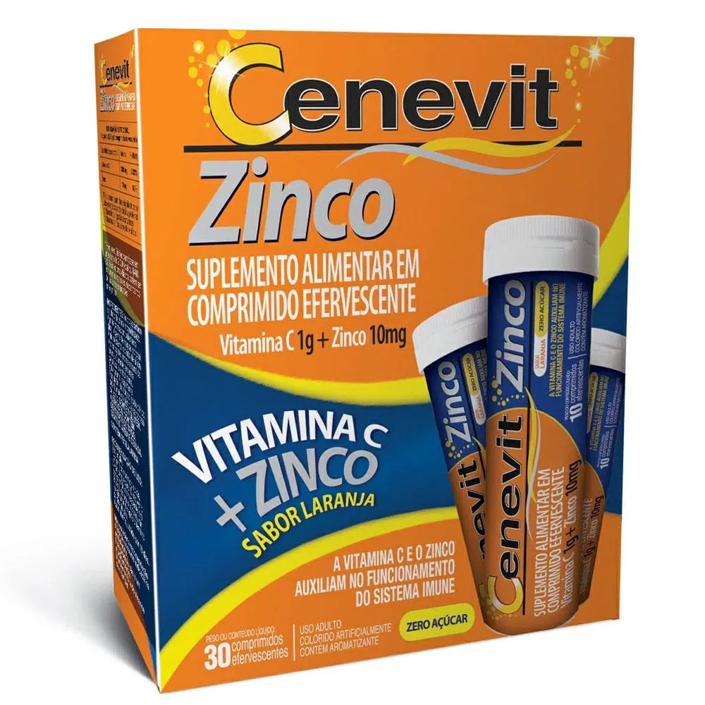 Cenevit Zinco 1g + 10mg 30 Comprimidos Efervescentes