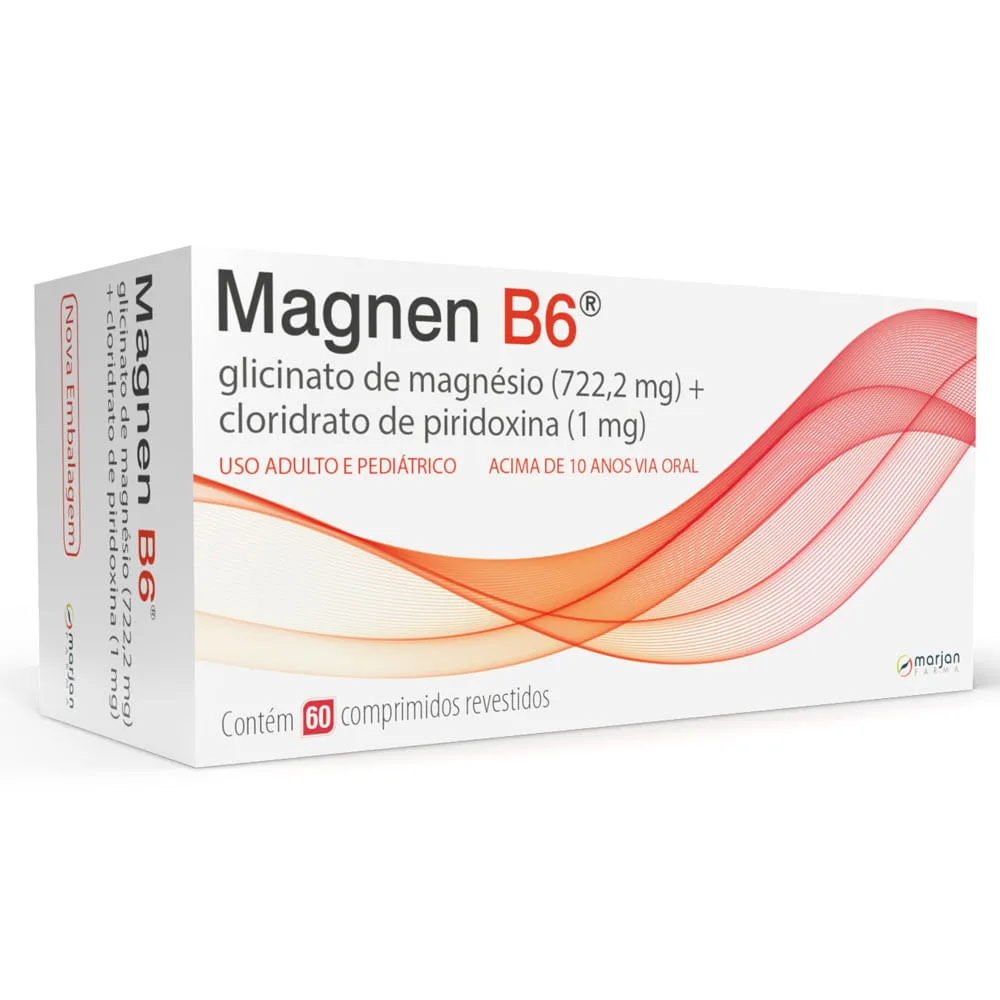 Magnen B6 722,22mg + 1mg 60 Comprimidos Revestidos