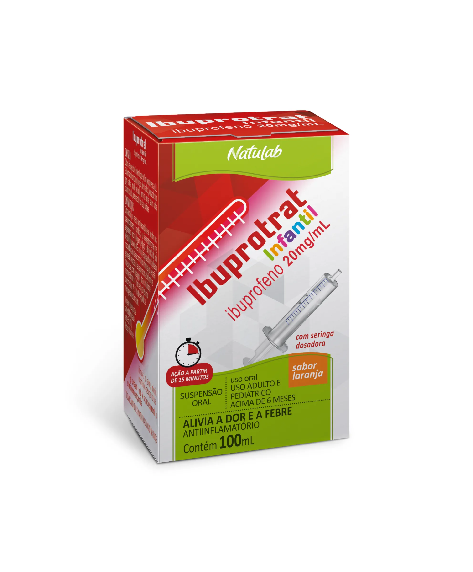 Ibuprotrat Infantil Sabor Laranja 100ml + Seringa Natulab