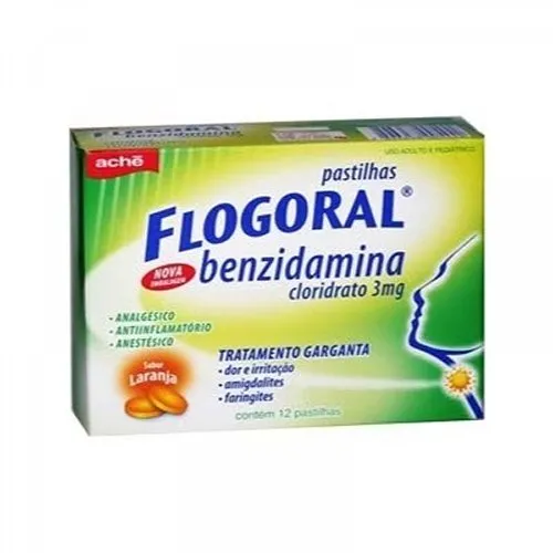 Flogoral 12 Pastilhas Sabor Laranja