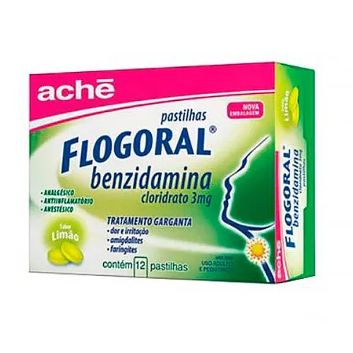 Flogoral 12 Pastilhas Sabor Limão