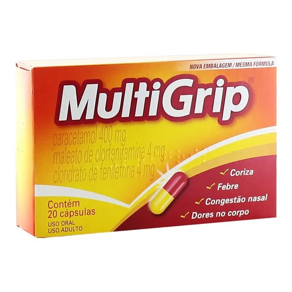 Multigrip 40+4+4mg 20 Cápsulas
